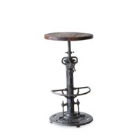 Tabouret haut en bois marron-Bois-Marron-PIB