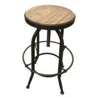 Tabouret haut en bois noir-Bois-Noir-Interior's