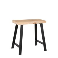 Tabouret marron clair fer h46xl32xl46cm--Marron-Mica Decorations
