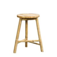 Tabouret trépied en bambou naturel--Beige-Decoclico