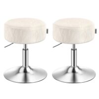 Tabourets de maquillage lot de 2 réglables en hauteur blanc crème--Blanc-VASAGLE