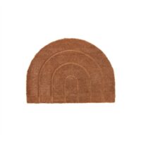 Tapis beige en cuir H55x75x1
