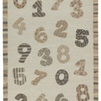 Tapis de chambre d'enfant tufté main - Chiffres blanc 80x150 cm--Blanc-Natur Pur