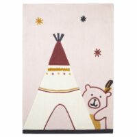 Tapis de chambre enfant tipi en acrylique--Beige-Sauthon
