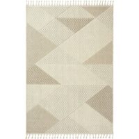 Tapis de salon beige motifs chevrons 120x180 cm--Beige-Pier import