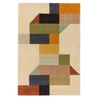 Tapis de salon design pure laine contemporain 160 x 230--Multicolore-Joseph Lebon