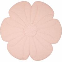 Tapis de sol enfant en lin molletonné forme fleur-Lin-Rose-ReCollection