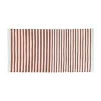 Tapis déco à rayures coton 60x90cm-Coton-Rouge-Future Home