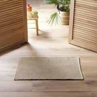 Tapis déco en coton tissé coton/polyester marron clair 50x80 cm-Coton-Marron-Home Maison