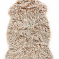 Tapis en matériaux synthétiques beige 95x63cm--Beige-Beliani