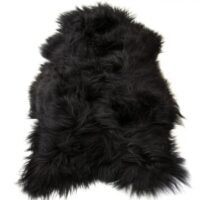 Tapis en peau de mouton islandais noir 110 x 70 cm--Noir-Maison Thuret