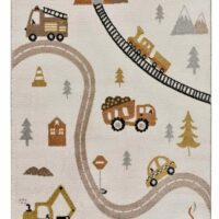 Tapis enfant circuit voiture blanc