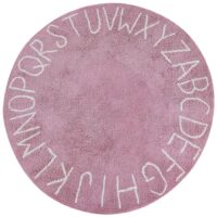 Tapis enfant en tissu rose 120x120cm-Tissu-Rose-Beliani