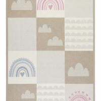 Tapis plat réversible tons pastels beige