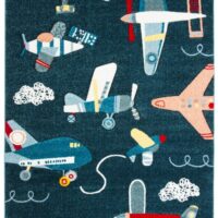 Tapis polypropylène marine/ivoire 69 x 122 cm-Polypropylène-Bleu-Safavieh