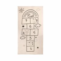 Tapis pour enfants en coton beige avec jeu de cloche 80x150 cm-Coton-Beige-Mobili Rebecca