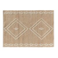 Tapis rectangle jute uni laine coton 120x170cm-Coton-Beige-Douceur d'Intérieur
