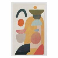 Tapis rectangulaire écru à motifs géométriques - 120x180 cm--Multicolore-Calicosy