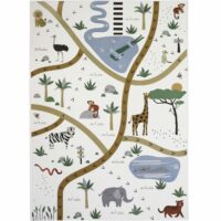 Tapis rectangulaire Little Savannah (123 x 180 cm)--Multicolore-Nattiot