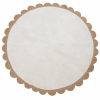 Tapis rond en coton recyclé et jute beige et blanc cassé D114-Maisons du Monde