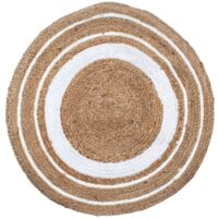 Tapis rond en jute et coton-Coton-Beige-Signes Grimalt