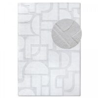 Tapis salon 120x170cm ecru laine géométrique--Blanc-Villeroy & Boch