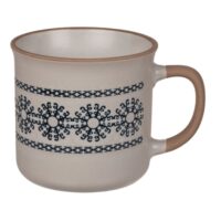 Tasse blanche en céramique motif flocons-Céramique-Blanc-Out of the blue