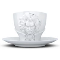 Tasse et sous tasse Beethoven en porcelaine 260ml-Porcelaine-Blanc-Tassen