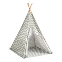 Tente tipi enfant pour garçon et fille avec tapis de sol gris--Gris-SoBuy