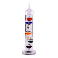 Thermomètre galilée 28 cm transparent / cristal en verre-Verre-Transparent-Table passion