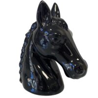 Tirelire en céramique cheval noir-Céramique-Noir-STC