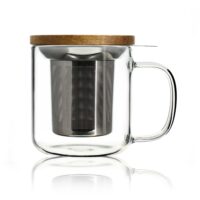 Tisanière en verre et couvercle en bois d'acacia 300ml-Verre-Transparent-OGO Living