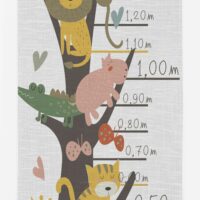 Toise murale enfant textile Abre des animaux--Multicolore-RNT by Really Nice Things