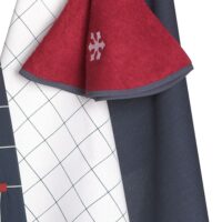 Torchon coton à motifs 50x70 cm-Coton-Rouge-Home collection