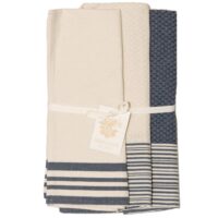 Torchon (x3) coton 45x70 bleu jean-Coton-Bleu-Febronie