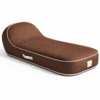 Transat gonflable palma en olefin couleur chocolat 170x85x27 cm--Marron-Coco Lounge