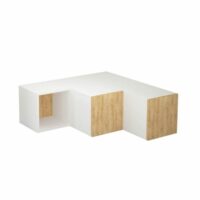 TRICUBE Meuble TV blanc chêne-Chêne-Blanc-Bobochic