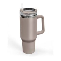 Tumbler mug isotherme avec paille en inox  10x27cm rose-Inox-Rose-Utility