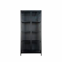 Vaisselier en verre et métal h175cm - noir-Verre-Noir-House Nordic