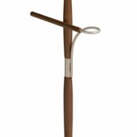 Valet de nuit en bois de hêtre noyer 110x45x32 cm-Bois-Marron-Herdasa