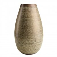 Vase alu vert vieilli motifs arabesques fleuris H70cm--Marron-MACABANE