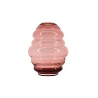 Vase anneaux en verre rose fait main