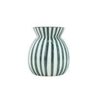 Vase céramique à rayures vertes