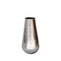 Vase cylindrique en aluminium argenté h33 cm-Aluminium-Argenté-Decoclico