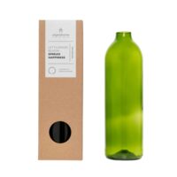 Vase en bouteille de vin upcyclée verte