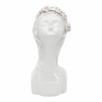 Vase en porcelaine blanc 10x14x26 cm-Porcelaine-Blanc-Mauro Ferretti