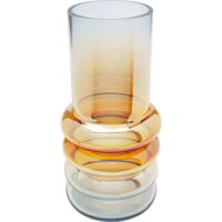 Vase en verre bleu et orange h30-Verre-Multicolore-Kare Design