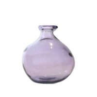 Vase en verre recyclé parme 18 cm-Verre-Violet-Sensei Maison