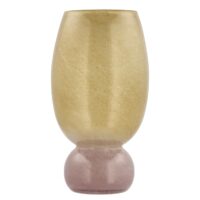 Vase en verre rose/jaune-Verre-Rose-Villa Collection