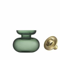 Vase et Bougeoir en verre soufflé et laiton vert 10 x 11 cm-Verre-Vert-Zone Denmark